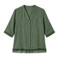 thumbnail image 5 of Aboser Oversized Kimono Tops for Women Lightweight Cotton Linen Shirts Casual Side Tie Blouses Loose V Neck Kimonos Breathable Soft Blouse Black L, 5 of 9