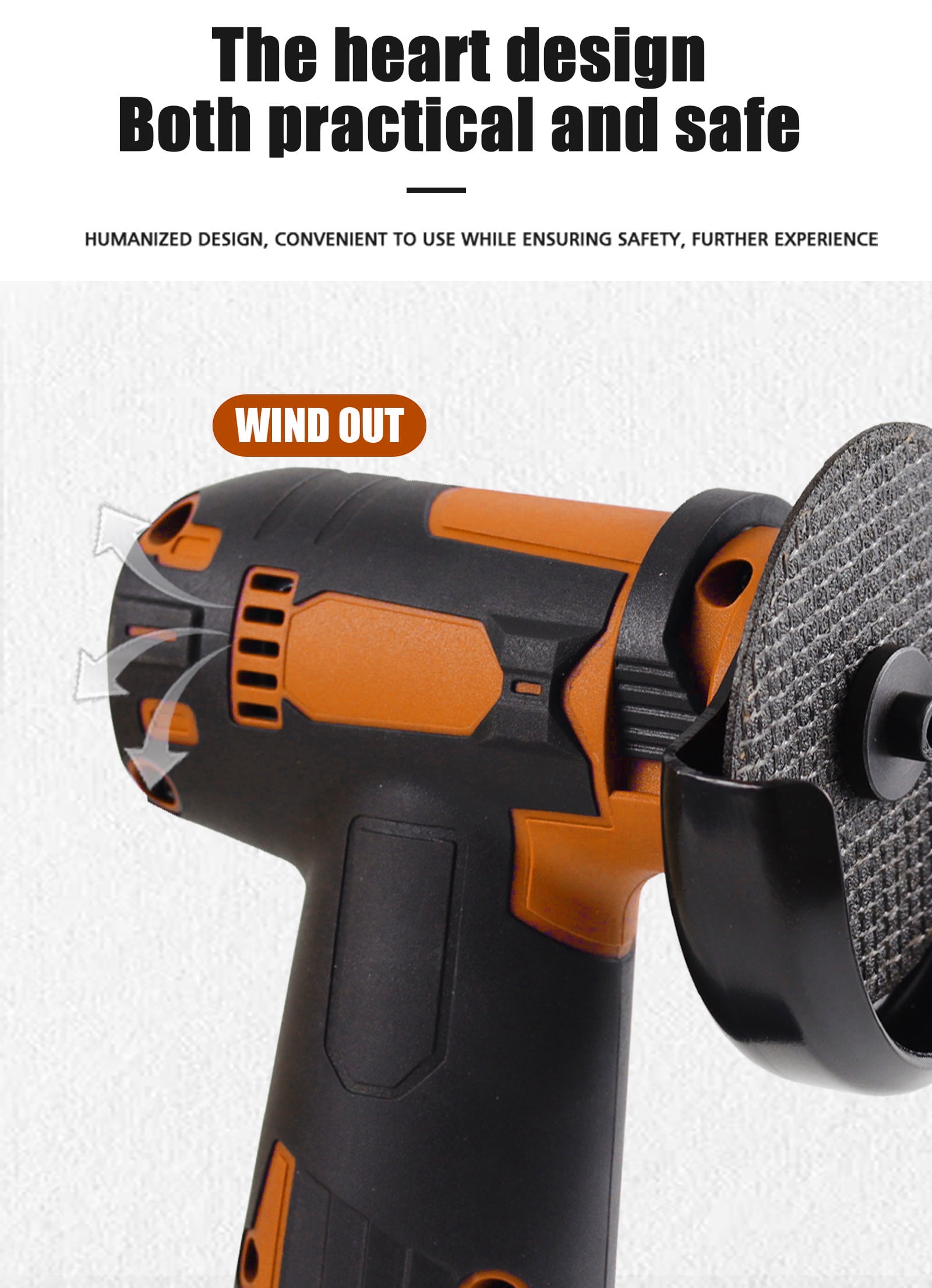 Handheld Electric Grinder Machine 12V Cordless Brush Angle Grinder Kit, Ginding disc 3 Inch/76mm, Lightweight Angle Grinder Tool 2PCS 1300mAh Battery and Charger, Ergonomic Button Position
