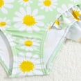 thumbnail image 7 of Xfvqtps Infant Toddler Child Girls One Piece Swimsuit Ruffle Shoulder Strap Hemt Flower Print Cute Sweet Sun Protection Beach Bathing Suits Swimwear for 2-6 Years Mint Green, 7 of 7
