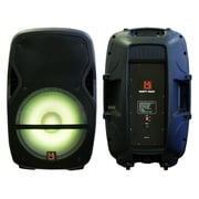 Mr Dj 15 Powered DJ PA Speaker System Mixer+Stands Bluetooth/USB/SD/LED