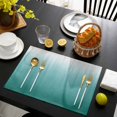 thumbnail image 3 of Teal Green Ombre Placemats Set of 8, Contemporary Gradient Abstract Art Placemats for Dining Table, Place Mats for Kitchen Tabletop, Waterproof Wipeable Dining Table Mats Set, 3 of 9