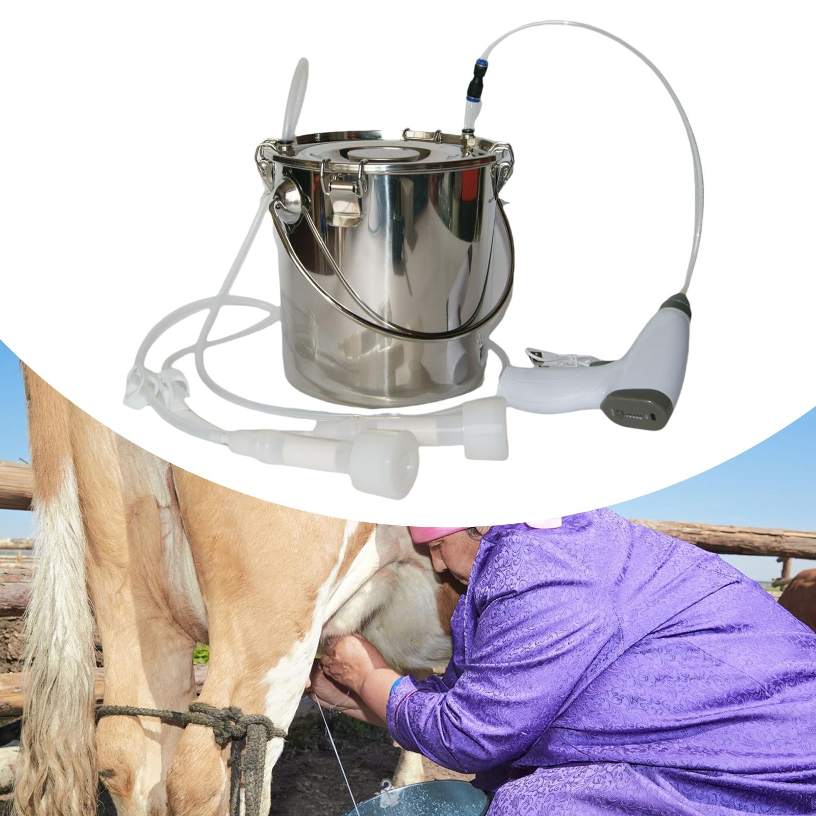MAGIDEAL 5L Milking Machine Electric Milker Efficient Lightweight Pulsation Vacuum