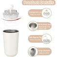 thumbnail image 2 of 12.6 oz Travel Coffee Mug Stainless Steel Vacuum Cup, Leak Proof Reusable Double Walled Coffee Tumbler for Iced and Hot Drinks White, 2 of 7