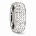thumbnail image 4 of White Stainless Steel Ring Band Eternity Crystal Round Clear, 4 of 6