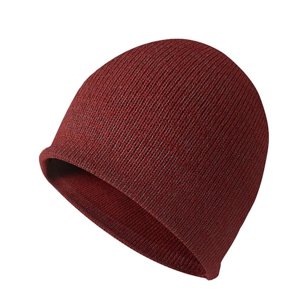 Sombreros para hombre y mujer, sin ala, resistentes al viento, cálidos, reflectantes, de lana de punto, para la noche.