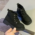 thumbnail image 6 of CAICJ98 Kids Boots Boys Girls Side Zipper Lace Up Work Boots Combat Toddler Boots Girls Black (Little Kid/Big Kid),13, 6 of 7