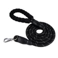 thumbnail image 1 of Nylon Pet Leash Replacement Flexible Elastic Reflective Solid Color Padded Handle Outdoor Playing Walking Rope Tool Supplies with Hook Black, 1 of 8