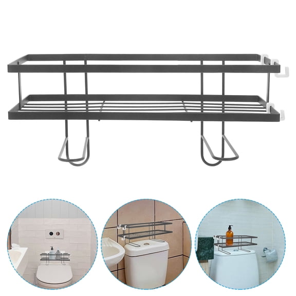 TEHAUX toilet storage shelf Iron Maximize Vertical Space Homeowners Bathroom Use 1Set