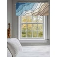 thumbnail image 3 of Valance Curtain Blue Brown Modern Geometric Kitchen Curtain for Window Ombre Blue Abstract Rod Pocket Curtain Valance Window Treatment for Kitchen Bathroom Dining Room 1 Panel 54x18inch, 3 of 9