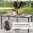 thumbnail image 5 of Nuu Garden Patio Dining Table for 6, 61” x 37” Large Rectangle Metal Dining Table with Wood-Grain Tabletop, Outdoor Dining Table with 1.6” Umbrella Hole for Backyard, Lawn, Garden, Black, 5 of 10