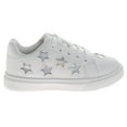 thumbnail image 2 of Kensie Girl Lace Up Stars Girls Casual Sneakers. (Little Kids Big Kids), White Silver, Size: 12, 2 of 7