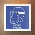 thumbnail image 2 of Señalamiento: "Uso obligatorio de careta", en azul y blanco. Plástico estireno calibre 40, ideal para interior y exterior, 20 x 20 cm. Señalética, Letrero, Señal de seguridad cuadrada, contingencia., 2 of 5