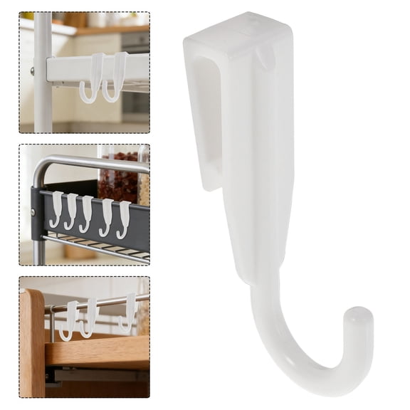 TABLZONE 40Pcs Utility Hooks White Plastic Heavy Duty Wire Shelving Hooks for Kitchen Storage