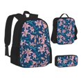 thumbnail image 2 of Naloa Lilies Flowers Print Large Capacity Backpack Lunch Bag Pencil Case Combination 3 Piece Set for Student, 2 of 8
