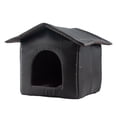 thumbnail image 1 of Billuyoard Portable Stray Cats Shelter Tent Warm Cats House Outdoor Feral Perchas para gatos Negro METRO, 1 of 1