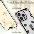 thumbnail image 3 of Case for iPhone 16/plus/pro/pro max/e, Clear Cute Ribbon Bowknot Pattern Aesthetic Transparent Phone Case Raised Camera Protection Stylish Slim Soft Durable TPU Protective Cover for Women Girls, 3 of 9