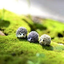 FRCOLOR 10pcs Micro Landscape Mini Hedgehog Simulation Cartoon Animal Miniature Statue Resin Crafts Desktop Small Ornaments Home Decor(Black White)