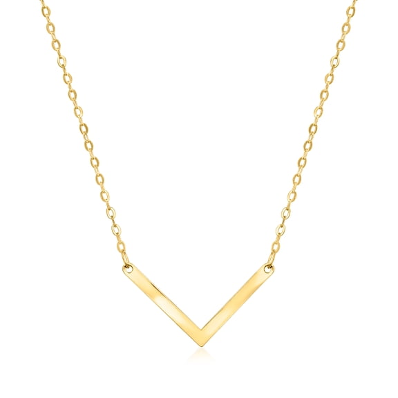 Ross-Simons Italian 10kt Yellow Gold V-Necklace, Women's, Adult