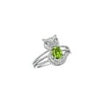 thumbnail image 6 of RYLOS Rings for Women 14K White Gold CAT Ring Oval 7X5MM Gemstone &  Sparkling Diamonds August Peridot Jewelry Size 7, 6 of 7