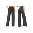 thumbnail image 3 of Wide Leg Pants Woman High Waist Yoga Pants with Pockets Loose Stretch Work Sweatpants Casual Lounge Black XL, 3 of 7