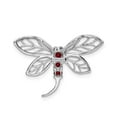 thumbnail image 4 of Sterling Silver Dragonfly Brooch for Women with Openwork Wings and Red Gemstone Accents, Nature Inspired Spiritual Insect Pin, Symbol of Transformation and New Beginnings, 4 of 6