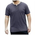 thumbnail image 3 of Men Polo Shirt Male Summer Large Size V Neck Cotton T Shirt Breathable Comfort Polo Shirts Men Grey L, 3 of 4