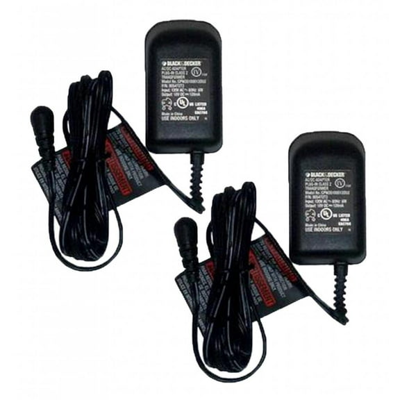 Black and Decker 2 Pack Of Genuine OEM Replacement Chargers # 90593304-2PK