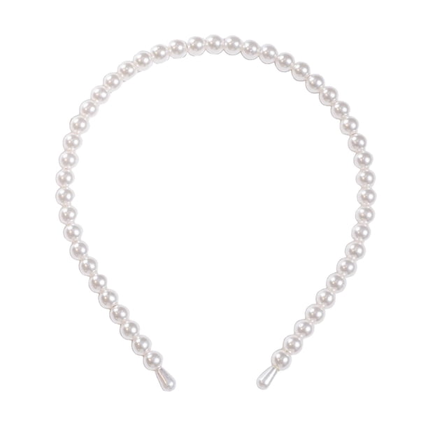 Moda mujer señora Faux per diadema niñas diadema cabello aro Accesorios A Zulema Diadema de perlas