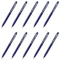 thumbnail image 1 of 10 Twist Action Plastic Stylus Pens Pack - Metallic Barrel, Black Ink - Blue, 1 of 5