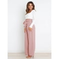 thumbnail image 5 of Wide Leg Dress Pants for Women High Waisted Wide Leg Pants with Belt Office Work Business Casual Trousers with Pockets, 5 of 8
