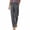Gray, variant on Womens Casual Straight Leg Long Pants Elastic High Waisted Square Patch Pockets Cotton Trousers for Summer Vacation