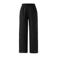 thumbnail image 5 of Baqcunre Pants for Women,Solid Color Casual Pants Trousers Elastic Waist Pockets Wide Leg Trousers,Women's Pants Wide Leg Pants Woman Business Casual Women Womens Clothes Dark Gray M, 5 of 7