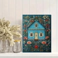 thumbnail image 2 of Folk Art Blue House Floral Canvas Print, Wall Decor for Living Room Bedroom Dining Room Entryway Kitchen Farmhouse Boho, 2 of 8