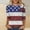 A530 Navy, variant on Xdegoge 4th Of July Tops for Women Patriotic Shirts USA American Flag Distressed Print Crewneck 3/4 Sleeve Casual Loose Fit Lightweight Summer Holiday Independence Day Graphic Tees