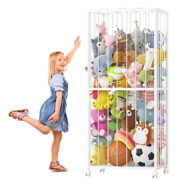 Tubo de metal para almacenamiento de animales de peluche Zoo Fixwal, extra grande