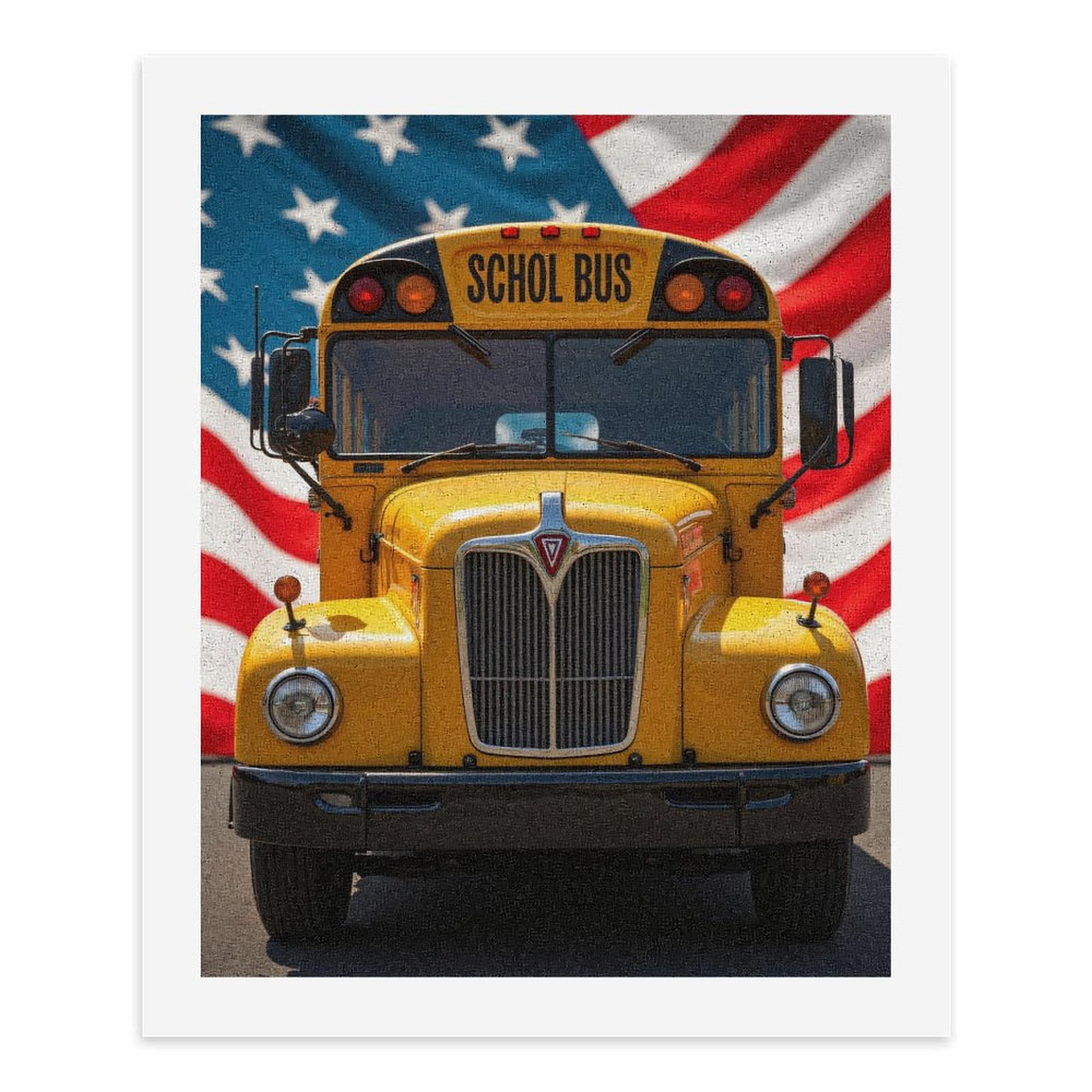 Paint by Numbers Kit for Adults, Yellow Bus Americana Paint by Numbers, Easy Paint by Numbers Kit for Adults Beginner, DIY Adult Paint by Number Kits on Canvas, Home Decor