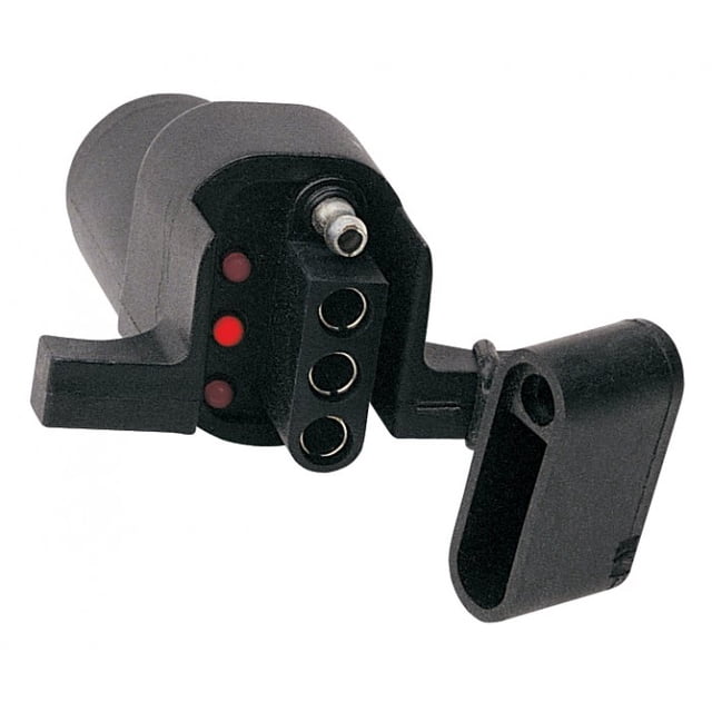 Hopkins MFG Trailer Wiring Connector Adapter 47325 Plug In Simple; 6-Way Pin And 4 Flat; Built In LED To Verify Wiring Is Correct; With Dust Cover