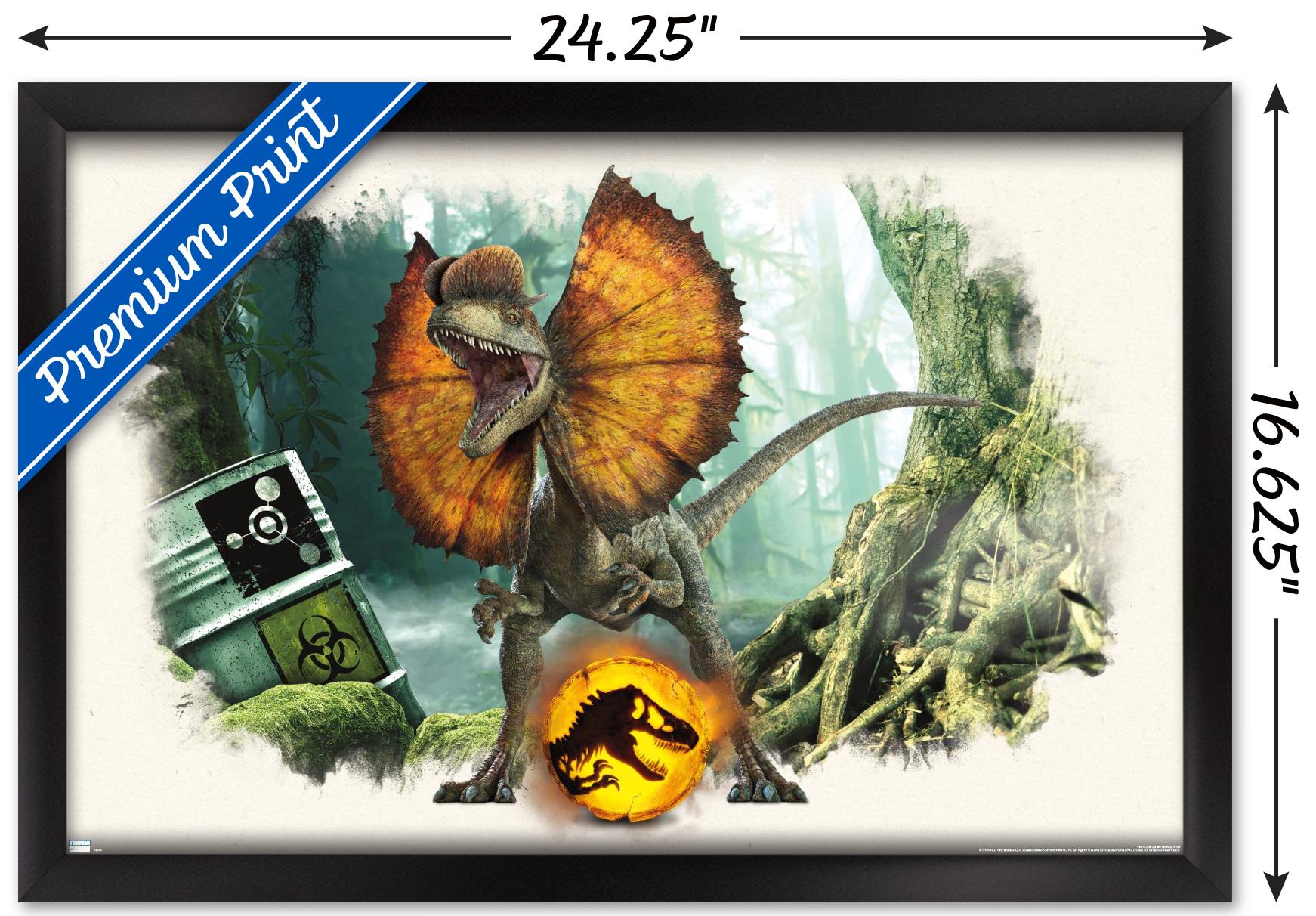 Jurassic World: Dominion - Dilophosaurus Focal Wall Poster, 14.725" x 22.375" Framed