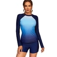 thumbnail image 1 of Beautyin Womens Rash Guard Top Sunblock Swimsuit Long Sleeve 50+ UV Protection Quick-drying Lightweight Mermaid Printed Shirts, 1 of 5
