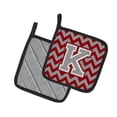 thumbnail image 2 of Carolines Treasures CJ1043-KPTHD Letter K Chevron Crimson and Grey Pair of Pot Holders, 7.5HX7.5W, multicolor, 2 of 2