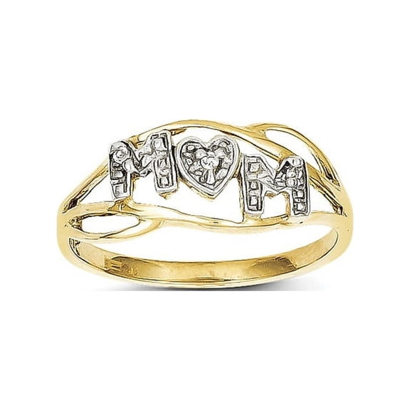 10K & Rhodium Mom Ring