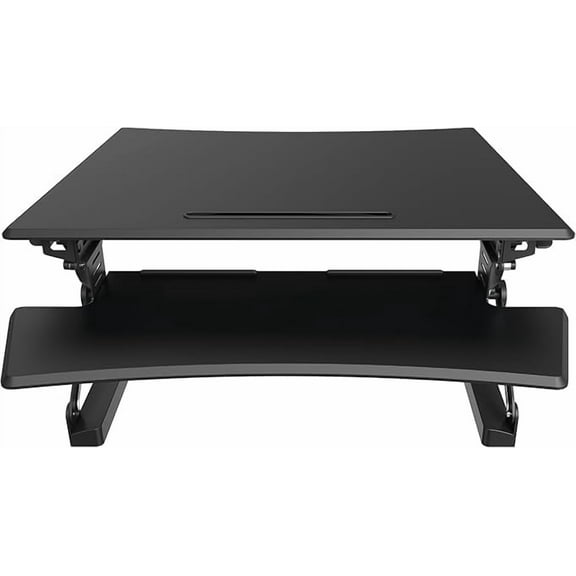 Adjustable Desk Stand, Sit to Stand Workstation, Ergonomic Height Adjustable Converter, Compact & Sturdy for Home & Office, 35x22 Inches, Black