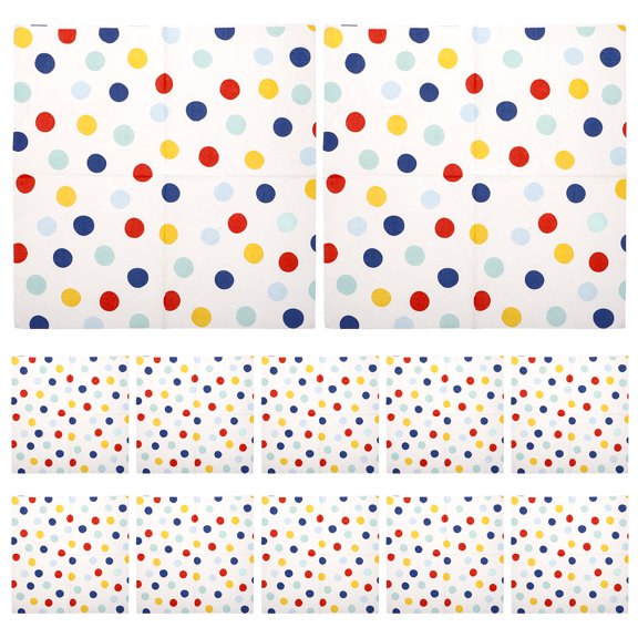 20 hojas de servilletas de papel decorativas, servilletas con estampado de puntos coloridos, decoraciones para servilletas de fiesta