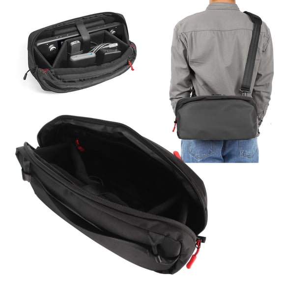 Handheld Console Shoulder Bag, Large Capacity Console Accessory Carrying Bag Protective Soft Lining Portable for Game Console
