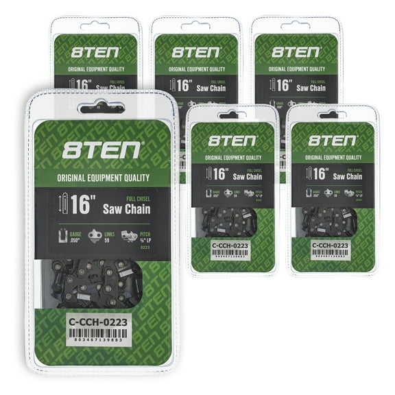 Full Chisel Chainsaw Chain 16 inch .050 3/8 LP 59DL for Homelite 240 6 Pack 810-CCC2445H