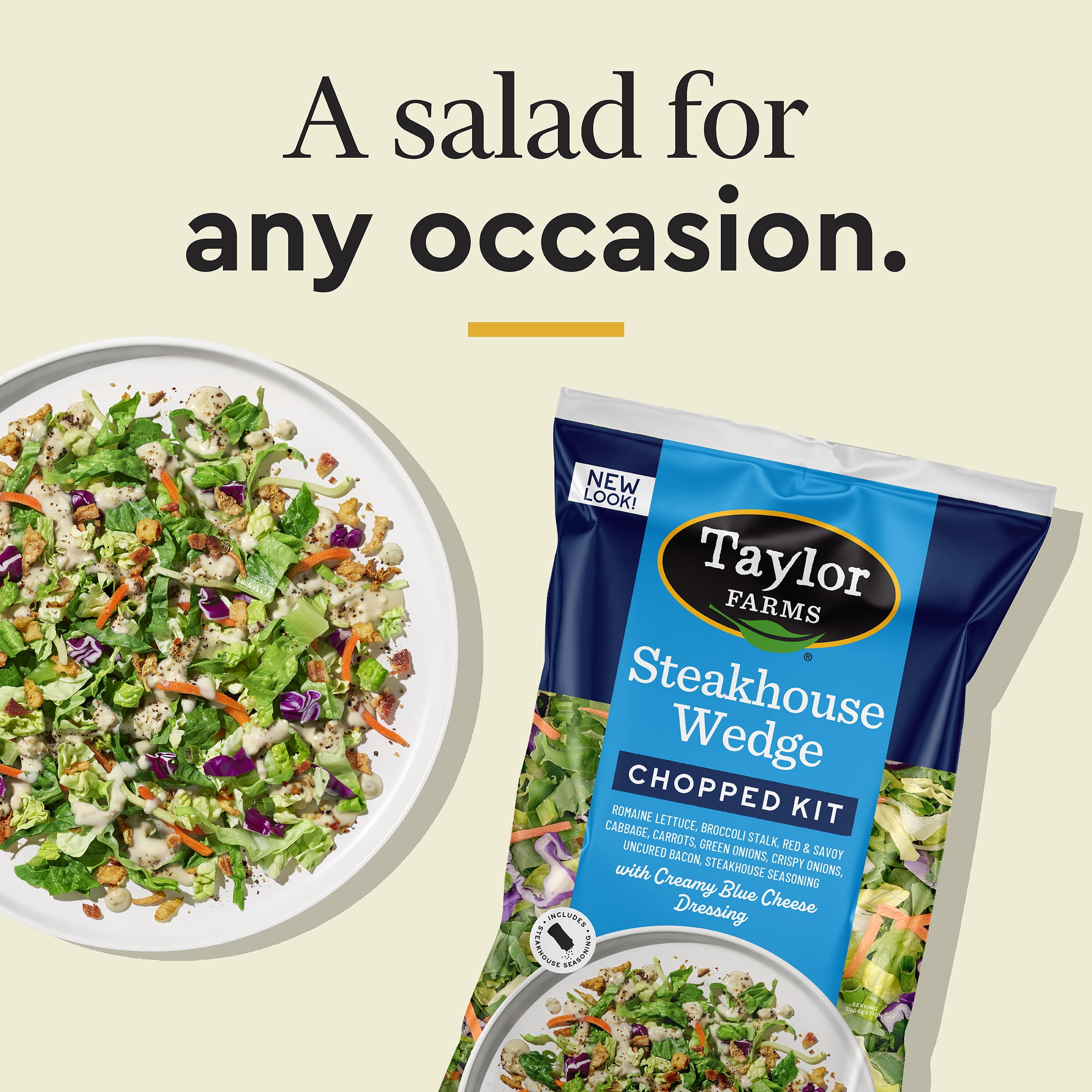 Taylor Farms Steakhouse Wedge Chopped Salad Kit, 12.87 oz, Fresh