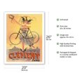 thumbnail image 2 of Cycles Clément Bicycles - Paris - Dunlop Tires - Vintage Advertising Poster by Jean de Paleologue c.1898 - Fine Art Matte Paper Print (Unframed) 20x26in, 2 of 4