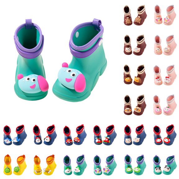 Boys Girls Waterproof Rain Boots Kids Toddler Solid Color Boots