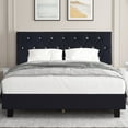 thumbnail image 3 of VECELO King Upholstered Headboard, Mid-Rise Diamond Tufted Adjustable Headboard from 39.8" to 49.8", Easy Assembly, Black, 3 of 10