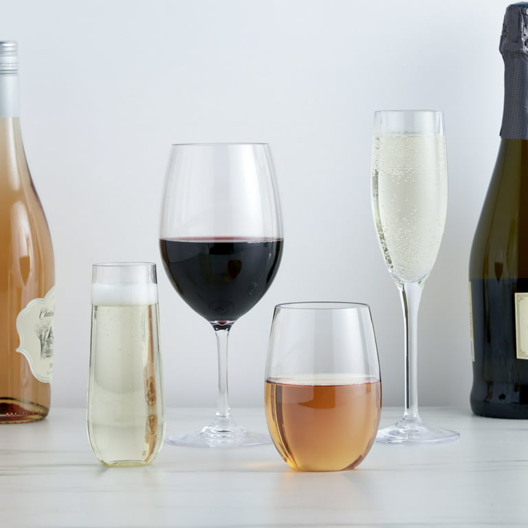 Basics Stemless Wine Glasses, 15 oz, Set of 4, Clear